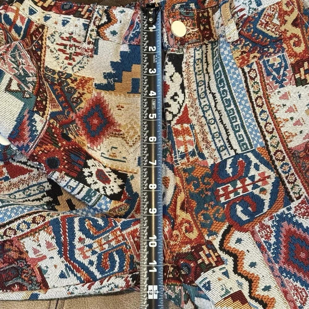 Tapestry Rug Pants Mens 32 Fringe Flare Boho Maximalist Festival Statement